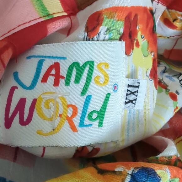 NWT Jams World Top Colorful Abstract Artsy Short Sleeve Limited Edition Wmns XXL - Picture 3 of 8